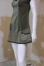 Robe manches courtes kaki et noire