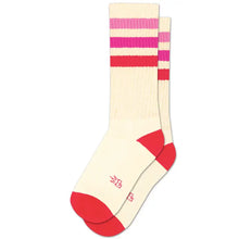 Marcia retro gym socks à rayures roses