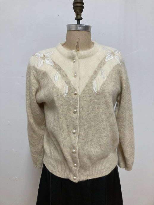 Cardigan laine d'agneau crème