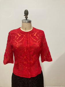 Chemisier de soie rouge