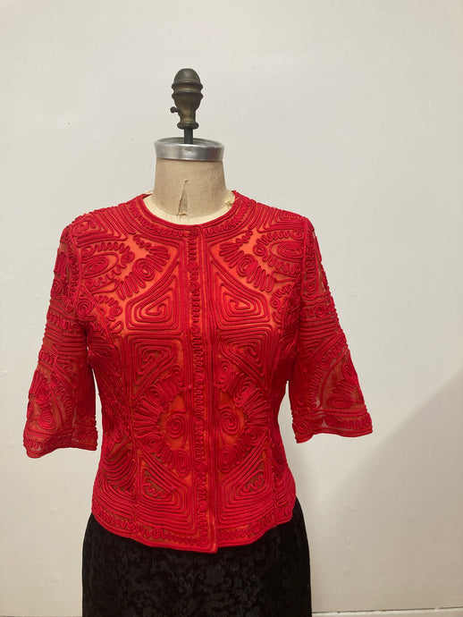 Chemisier de soie rouge