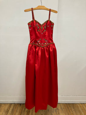 Robe de bal satin rouge