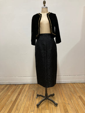 Veston crop velours noir