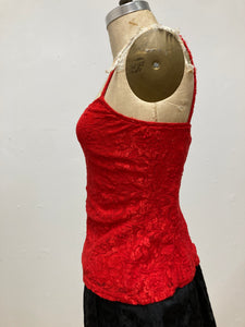 Camisole dentelle rouge