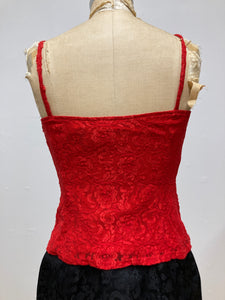Camisole dentelle rouge
