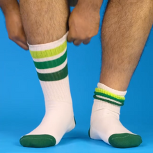 Greg retro gym socks à rayures vertes