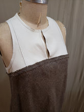 Robe sans manche en lin et cuir