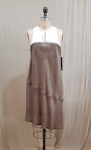 Robe sans manche en lin et cuir