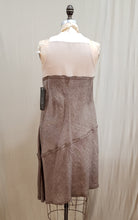 Robe sans manche en lin et cuir