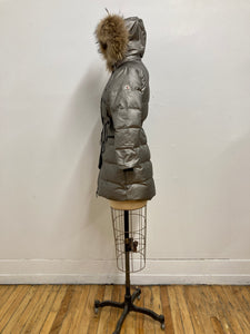 Doudoune en duvet gris argenté