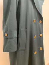 Trench coat en laine vert foncé
