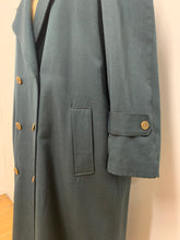 Trench coat en laine vert foncé