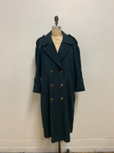 Trench coat en laine vert foncé