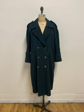 Trench coat en laine vert foncé