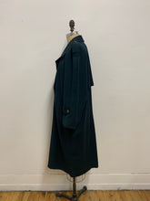 Trench coat en laine vert foncé