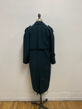 Trench coat en laine vert foncé