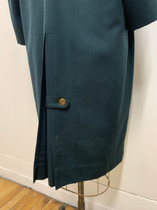Trench coat en laine vert foncé