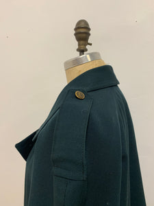 Trench coat en laine vert foncé