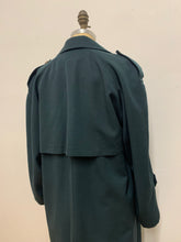Trench coat en laine vert foncé