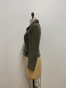 Veston molletonné gris kaki