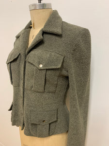 Veston molletonné gris kaki