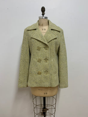 Manteau de laine vert pâle
