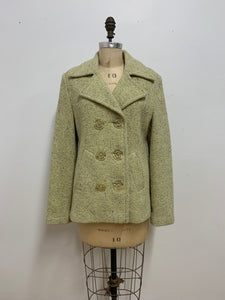 Manteau de laine vert pâle