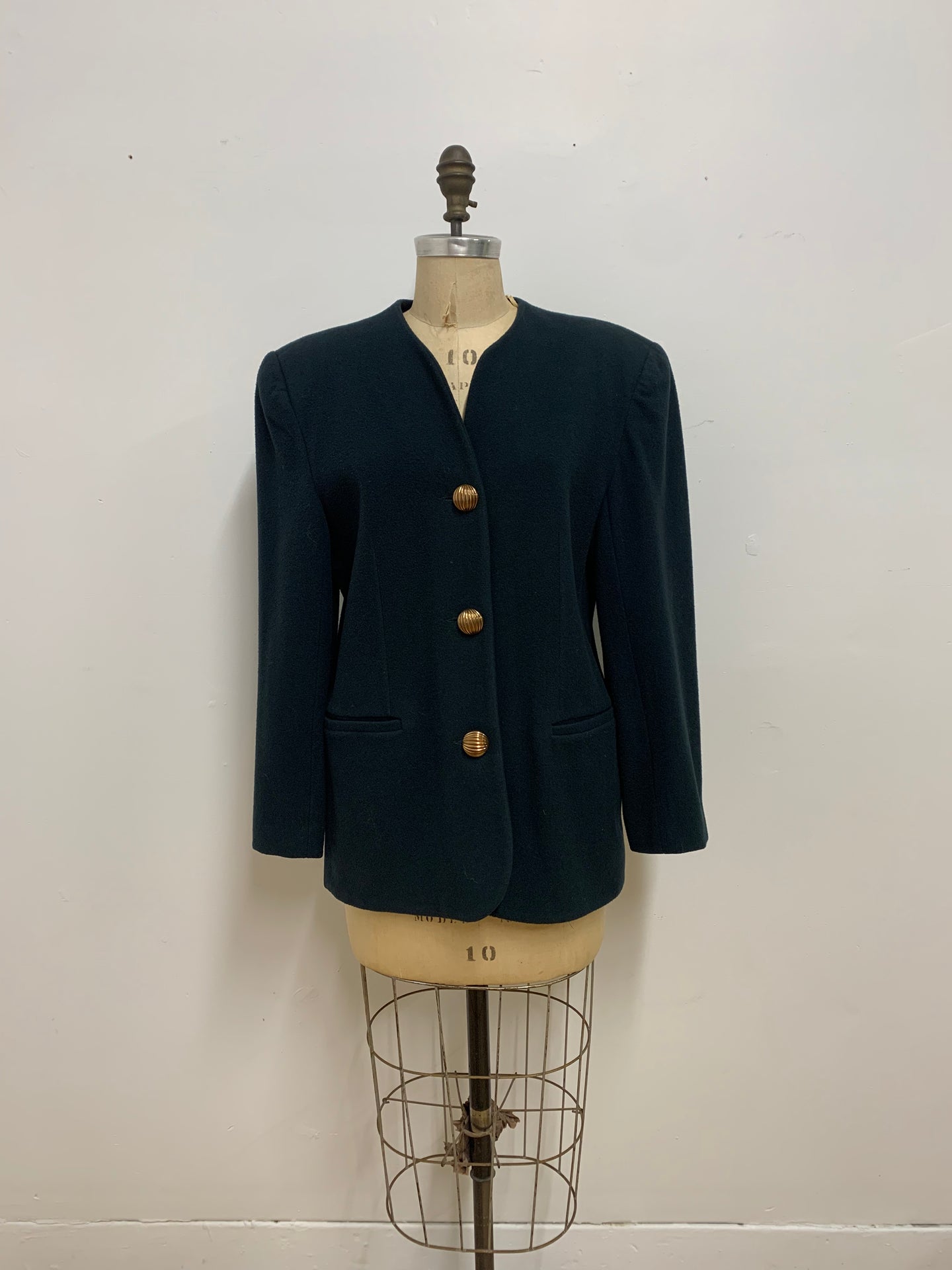 Veston de laine vert foncé