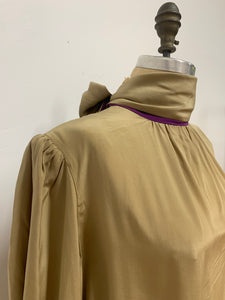 Tunique de soie beige et mauve