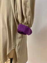 Tunique de soie beige et mauve