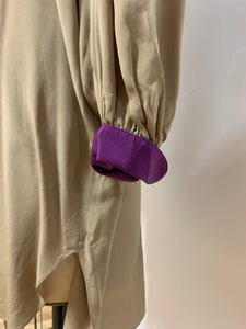 Tunique de soie beige et mauve