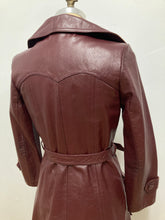 Trench de cuir bourgogne