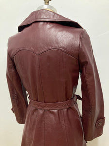 Trench de cuir bourgogne