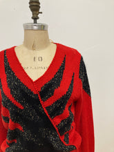 Tricot rouge et noir vintage