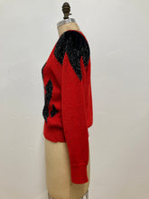 Tricot rouge et noir vintage