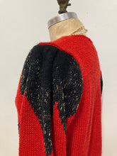Tricot rouge et noir vintage