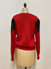 Tricot rouge et noir vintage