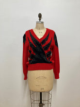 Tricot rouge et noir vintage