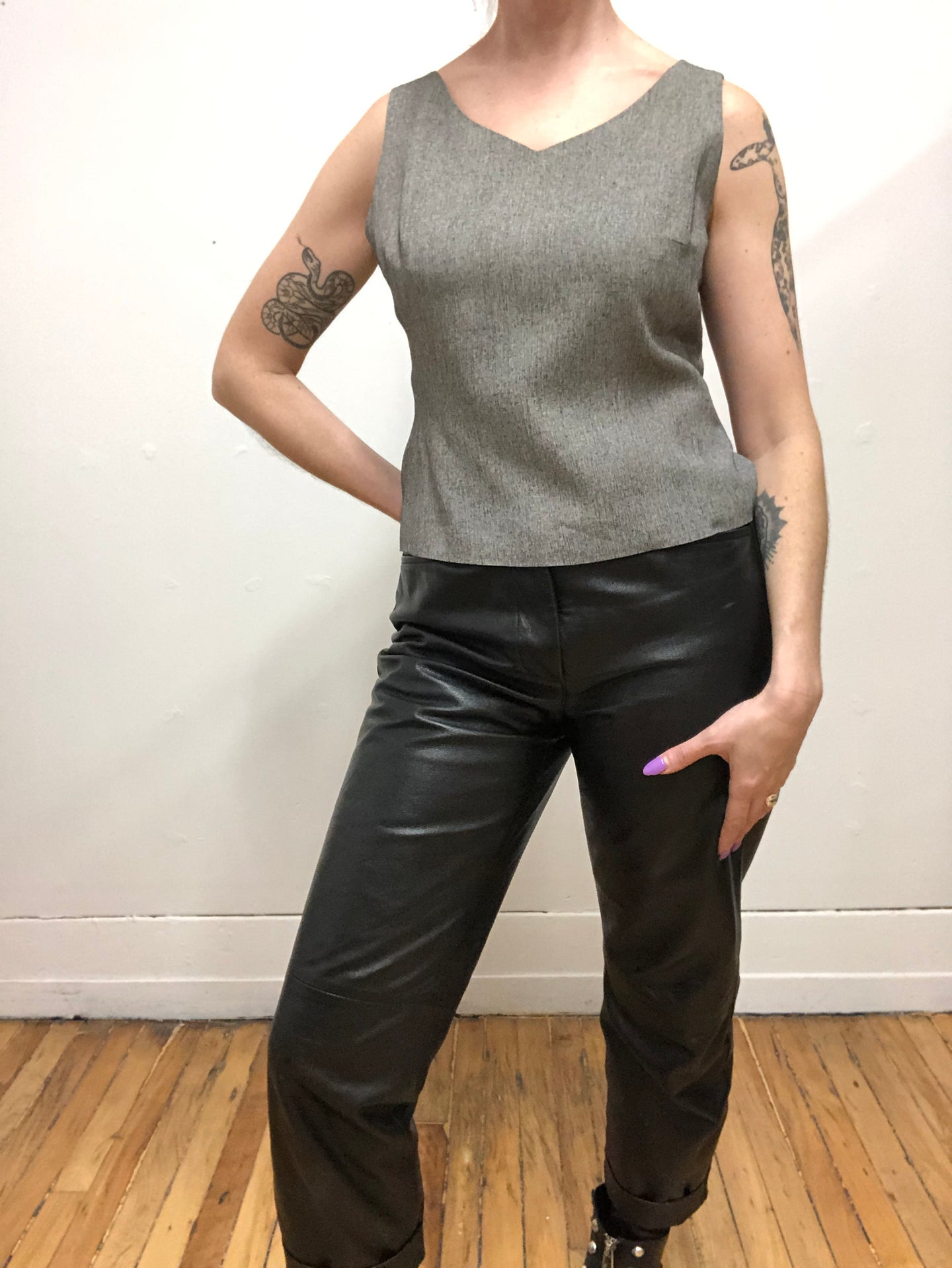 Débardeur gris style tailleur