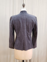 Veste de cuir brossé gris foncé