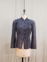 Veste de cuir brossé gris foncé