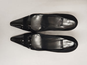 Escarpins vintage cuir et suède noir