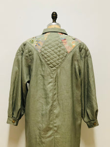 Trench coat à appliqués fleuris