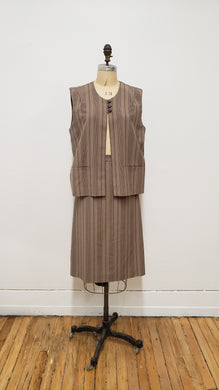 Veste sans manche à rayures vintage