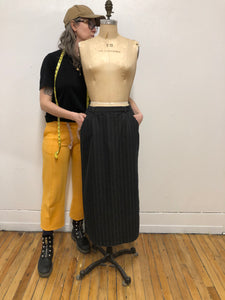 Jupe longue jeans rayée