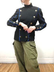 Blazer court style militaire