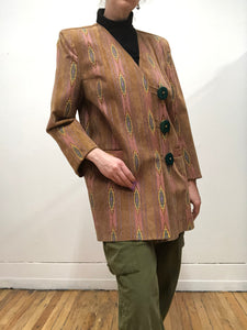 Blazer de suède à motifs pastels