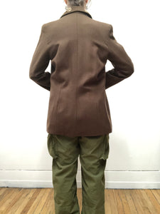 Blazer de laine brun effet veste intégrée