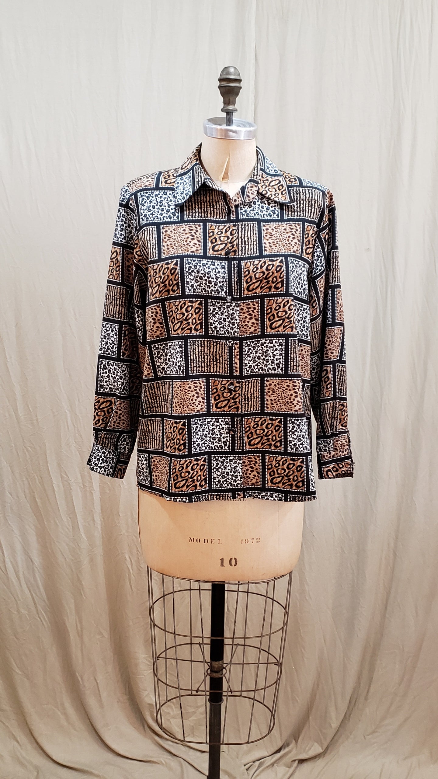 Blouse patchwork félin