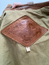 Manteau court de cuir camel vintage